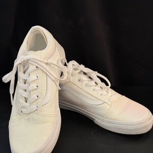 Vans white glitter sneakers (unisex size 6.5 fits like a womens 8)